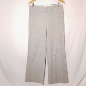 Ann Taylor Loft charcoal/white pinstriped trousers